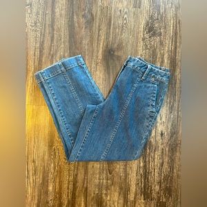 Jeans with seam down the leg